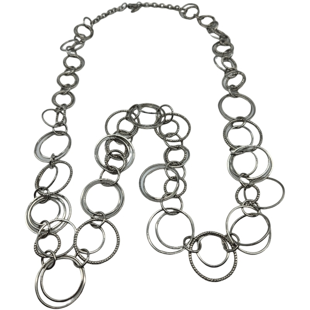 Elegant Silver Chain Link Necklace or Belt